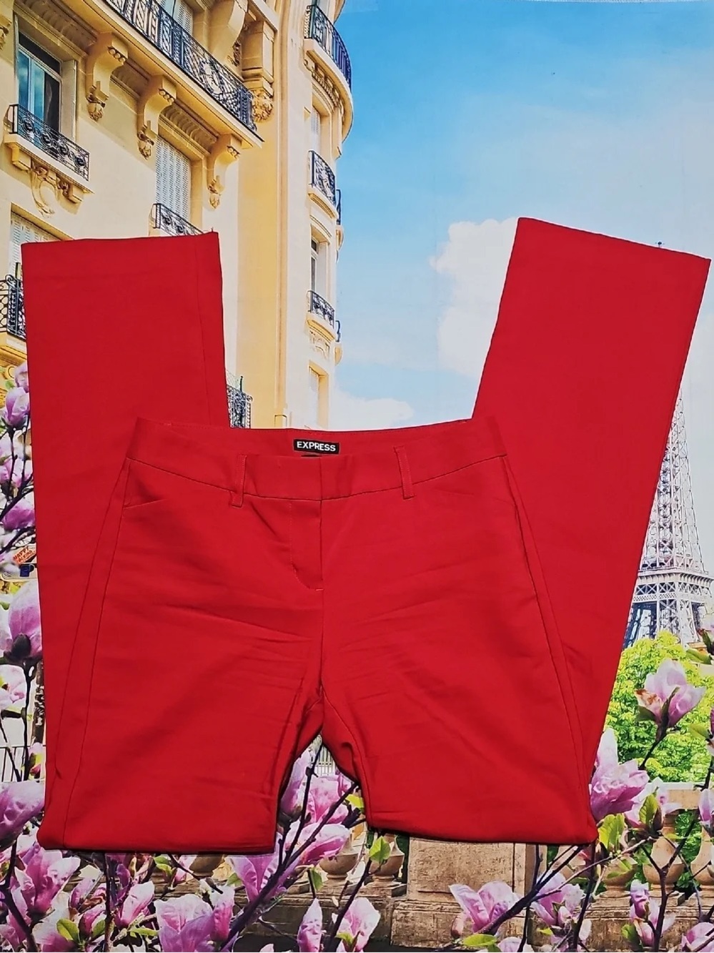 Express Straight Leg Pants in Red